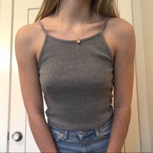 Brandy melville gray ribbed halter